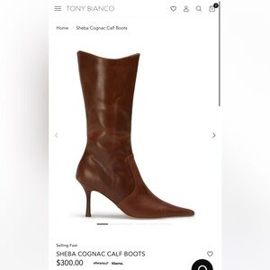 Tony Bianco SHEBA COGNAC CALF BOOTS
